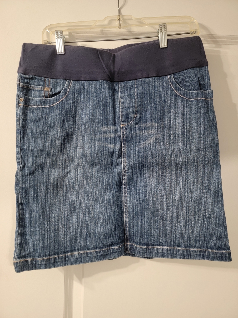 2 Small Denim Skirt with Navy Stretch Waistband